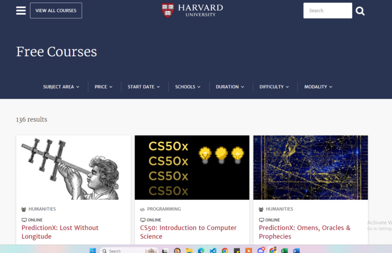 Harvard Online Courses