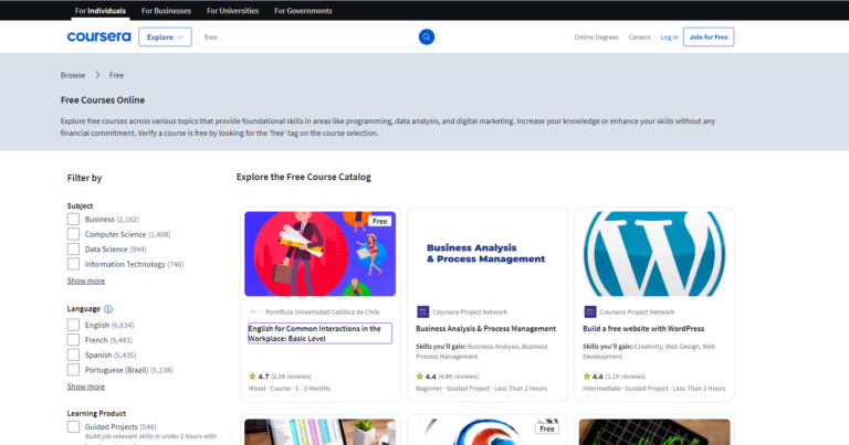 Coursera Free Courses