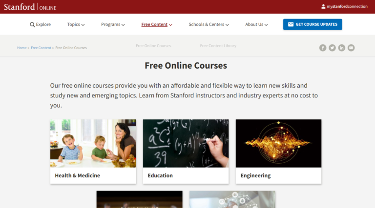 Stanford Online Free Courses