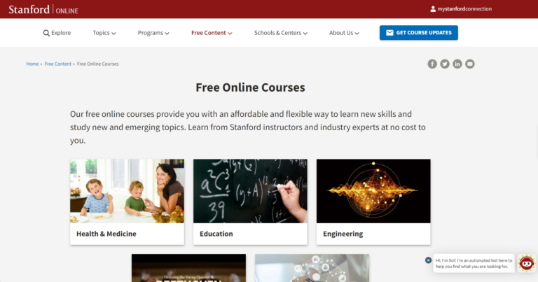 Stanford Online Free Courses