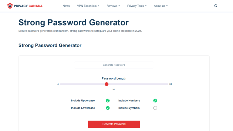 Strong Password Generator